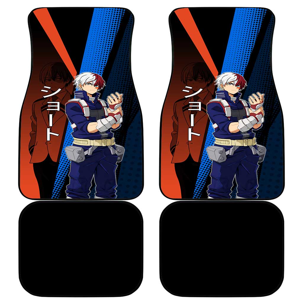 Shoto Todoroki Half-Cold Half-Hot Car Mats Japanese Comic Book Style