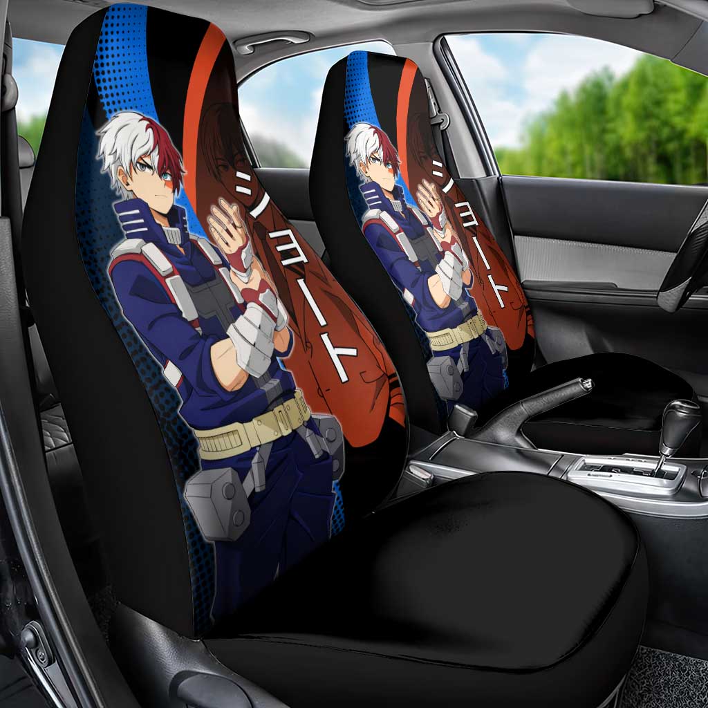 Shoto Todoroki Half-Cold Half-Hot Car Seat Cover Japanese Comic Book Style