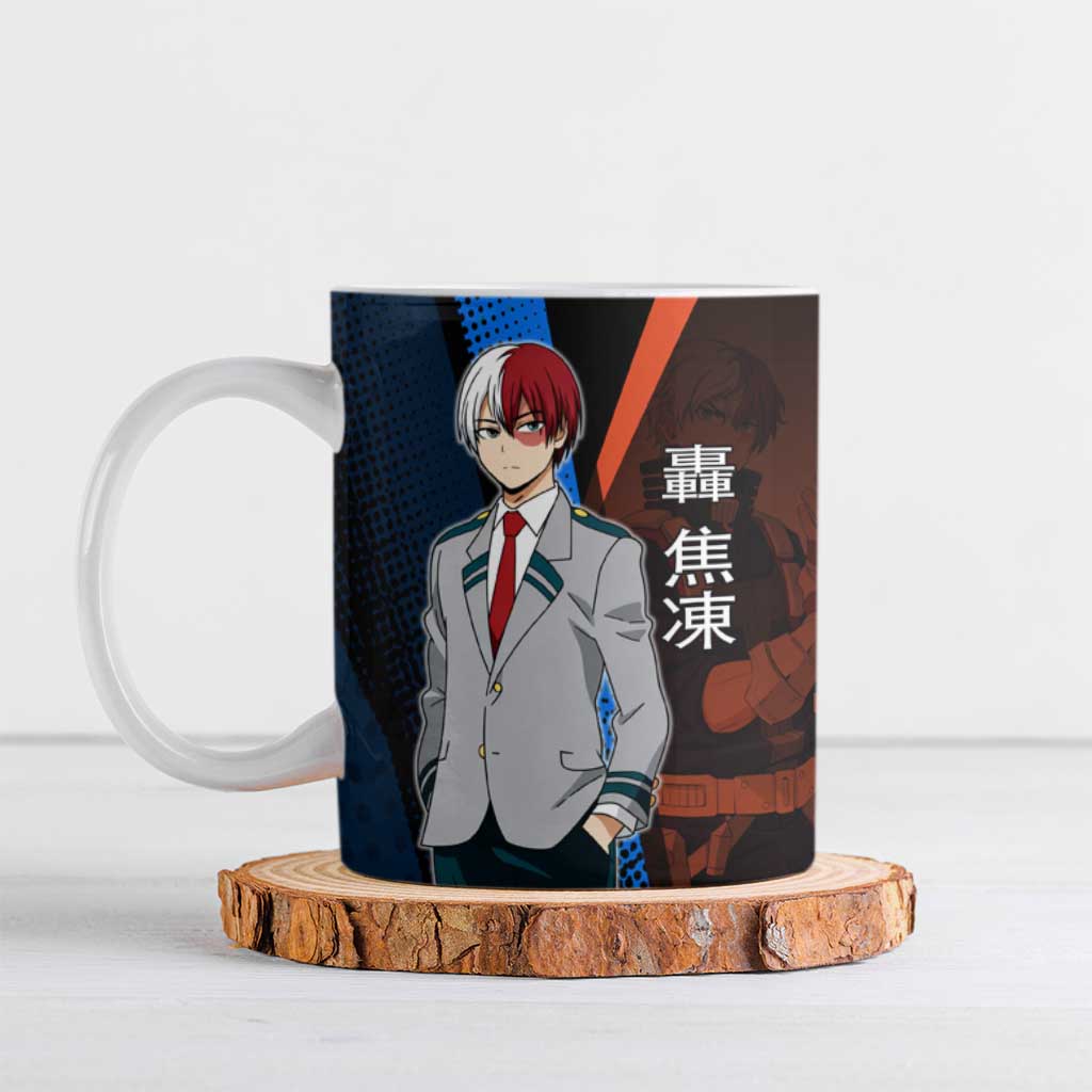 Shoto Todoroki Half-Cold Half-Hot Ceramic Mug Japanese Comic Book Style