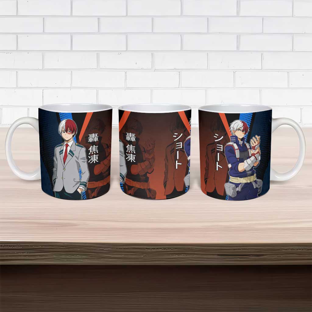 Shoto Todoroki Half-Cold Half-Hot Ceramic Mug Japanese Comic Book Style
