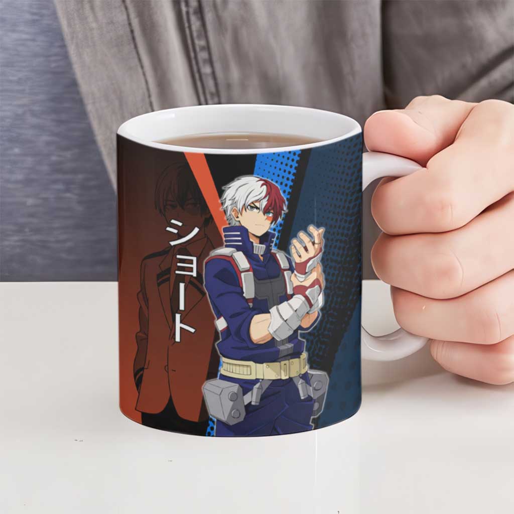 Shoto Todoroki Half-Cold Half-Hot Ceramic Mug Japanese Comic Book Style