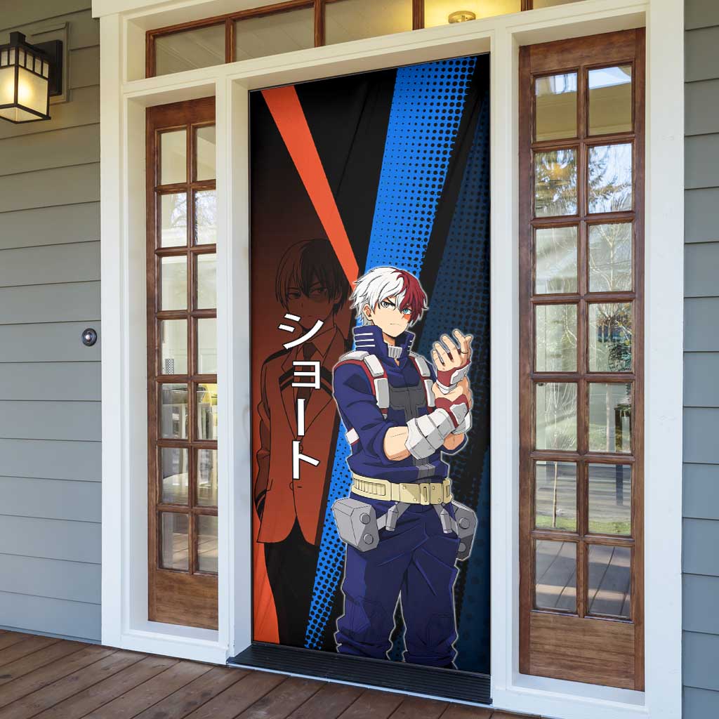 Shoto Todoroki Half-Cold Half-Hot Door Cover Japanese Comic Book Style