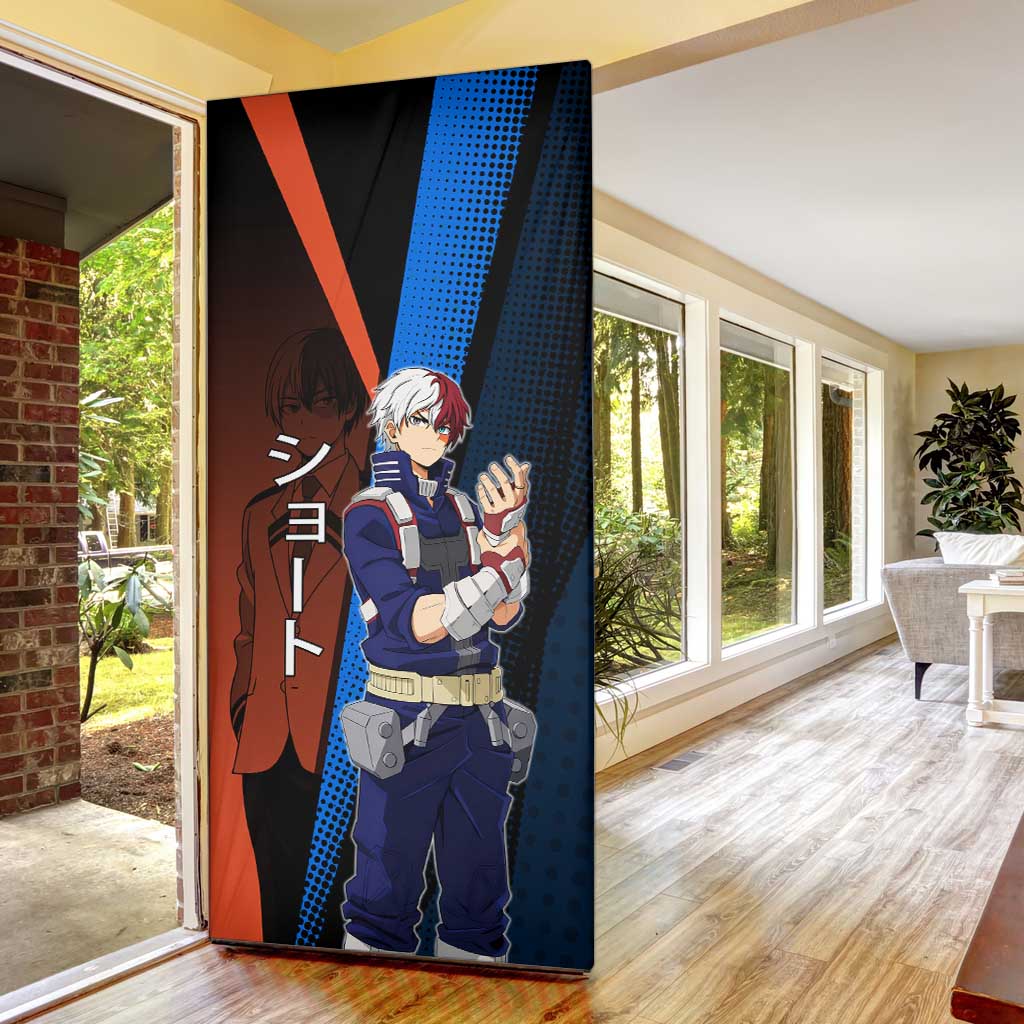 Shoto Todoroki Half-Cold Half-Hot Door Cover Japanese Comic Book Style