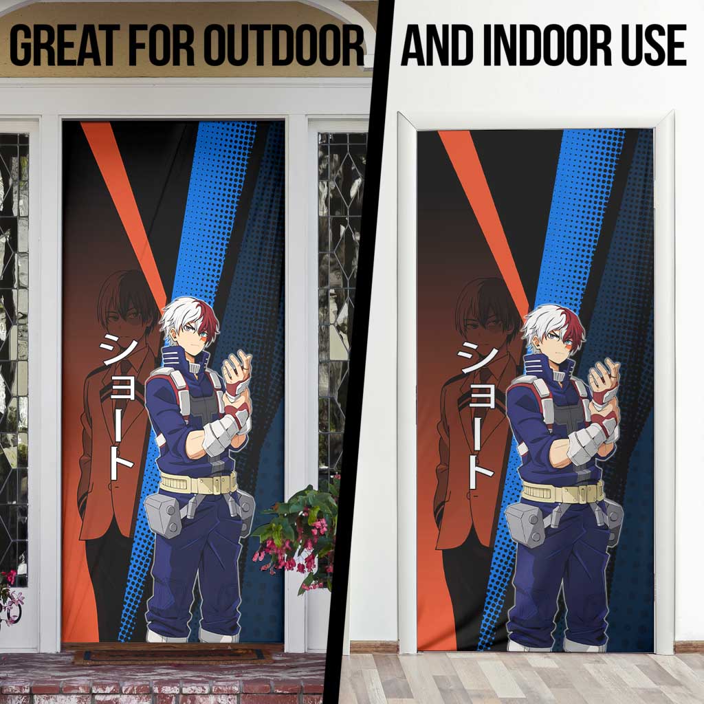 Shoto Todoroki Half-Cold Half-Hot Door Cover Japanese Comic Book Style