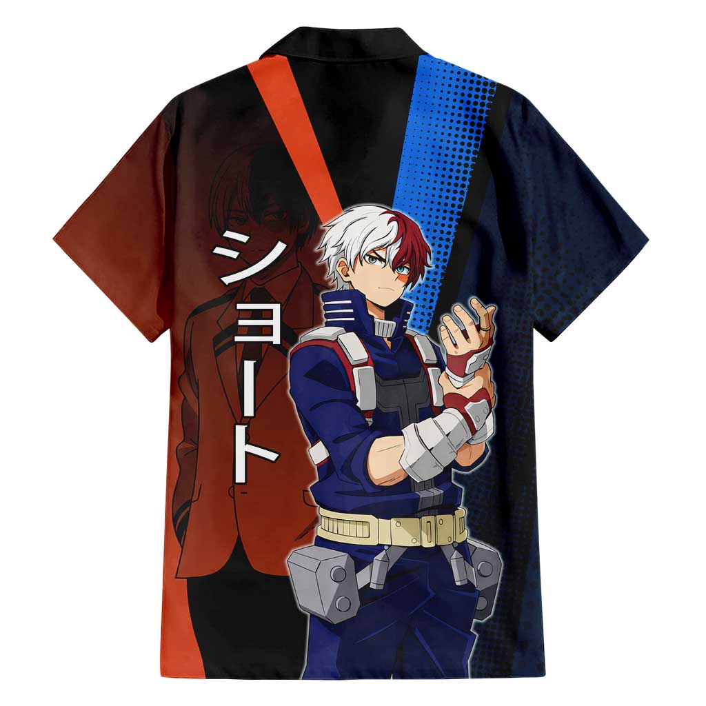 Shoto Todoroki Half-Cold Half-Hot Family Matching Tank Maxi Dress and Hawaiian Shirt Japanese Comic Book Style