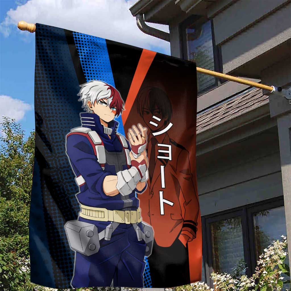 Shoto Todoroki Half-Cold Half-Hot Garden Flag Japanese Comic Book Style