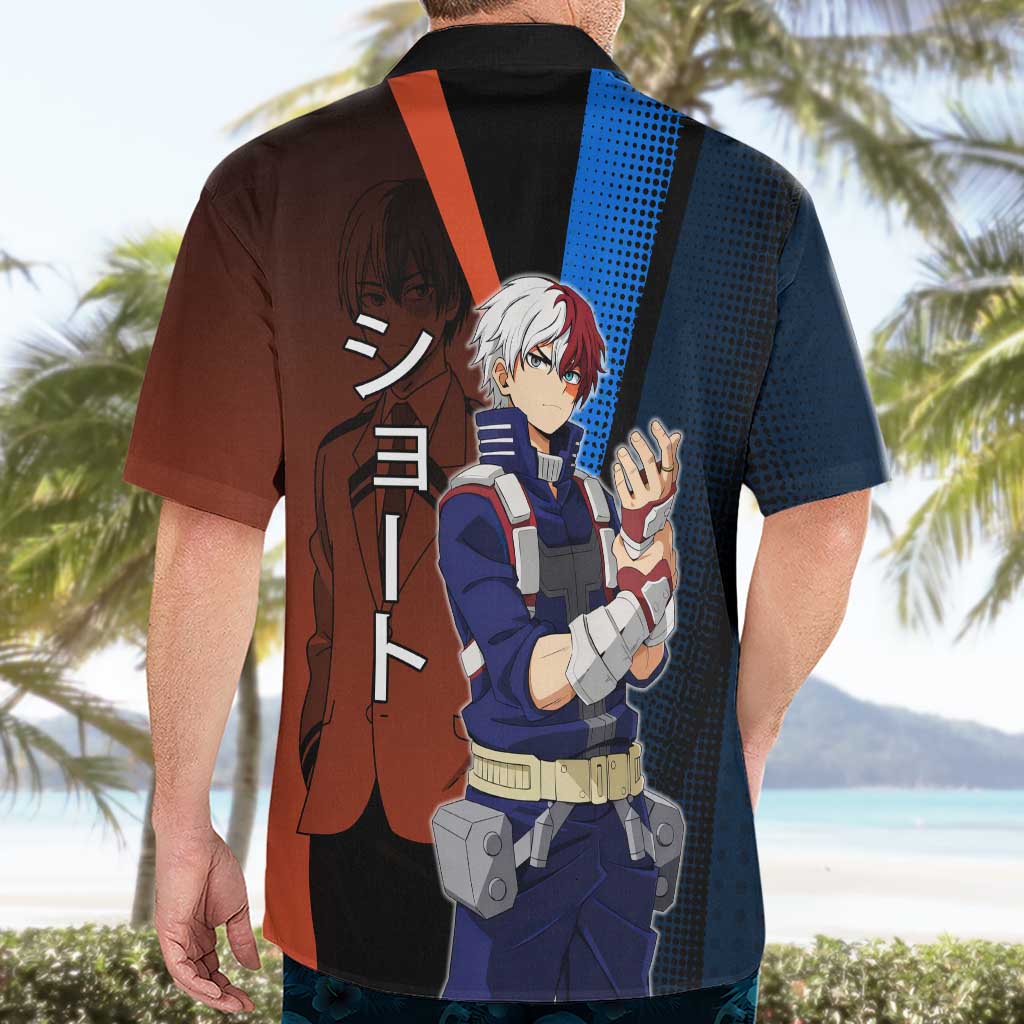 Shoto Todoroki Half-Cold Half-Hot Hawaiian Shirt Japanese Comic Book Style