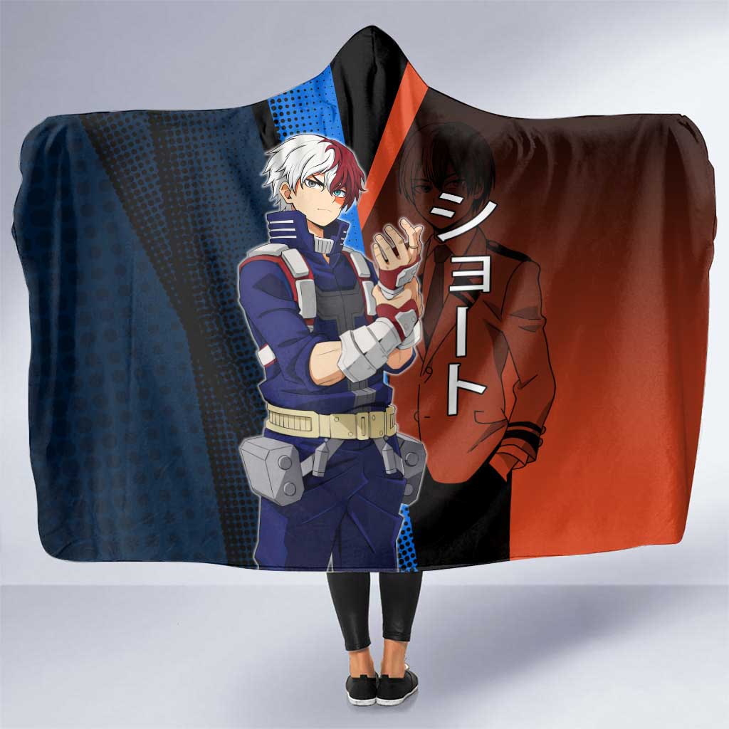 Shoto Todoroki Half-Cold Half-Hot Hooded Blanket Japanese Comic Book Style