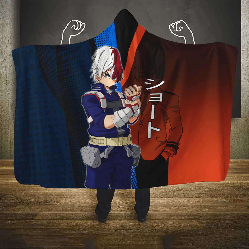 Shoto Todoroki Half-Cold Half-Hot Hooded Blanket Japanese Comic Book Style