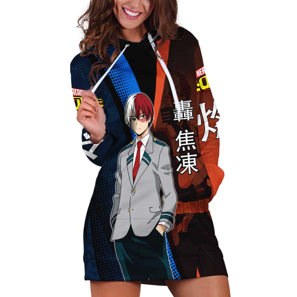 Shoto Todoroki Half-Cold Half-Hot Hoodie Dress Japanese Comic Book Style