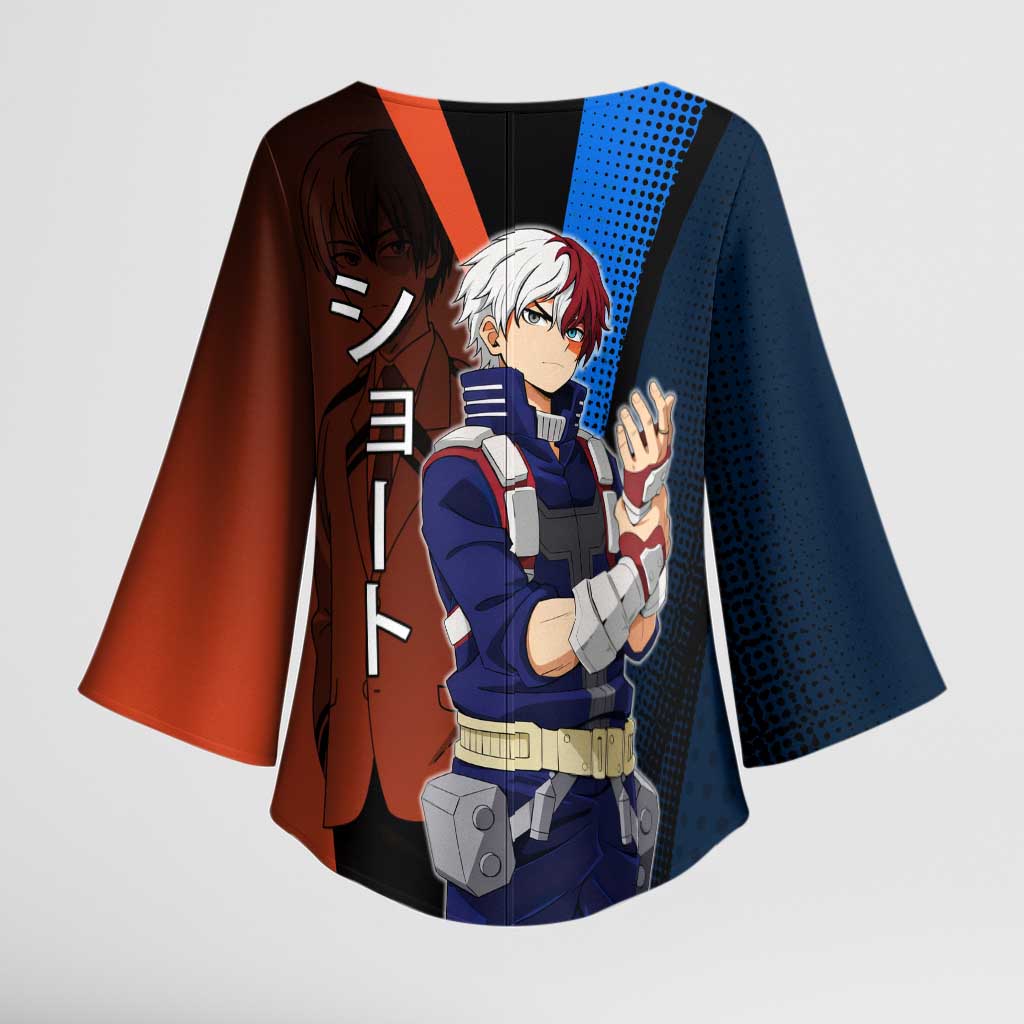 Shoto Todoroki Half-Cold Half-Hot Kimono Sleeve Blouse Japanese Comic Book Style