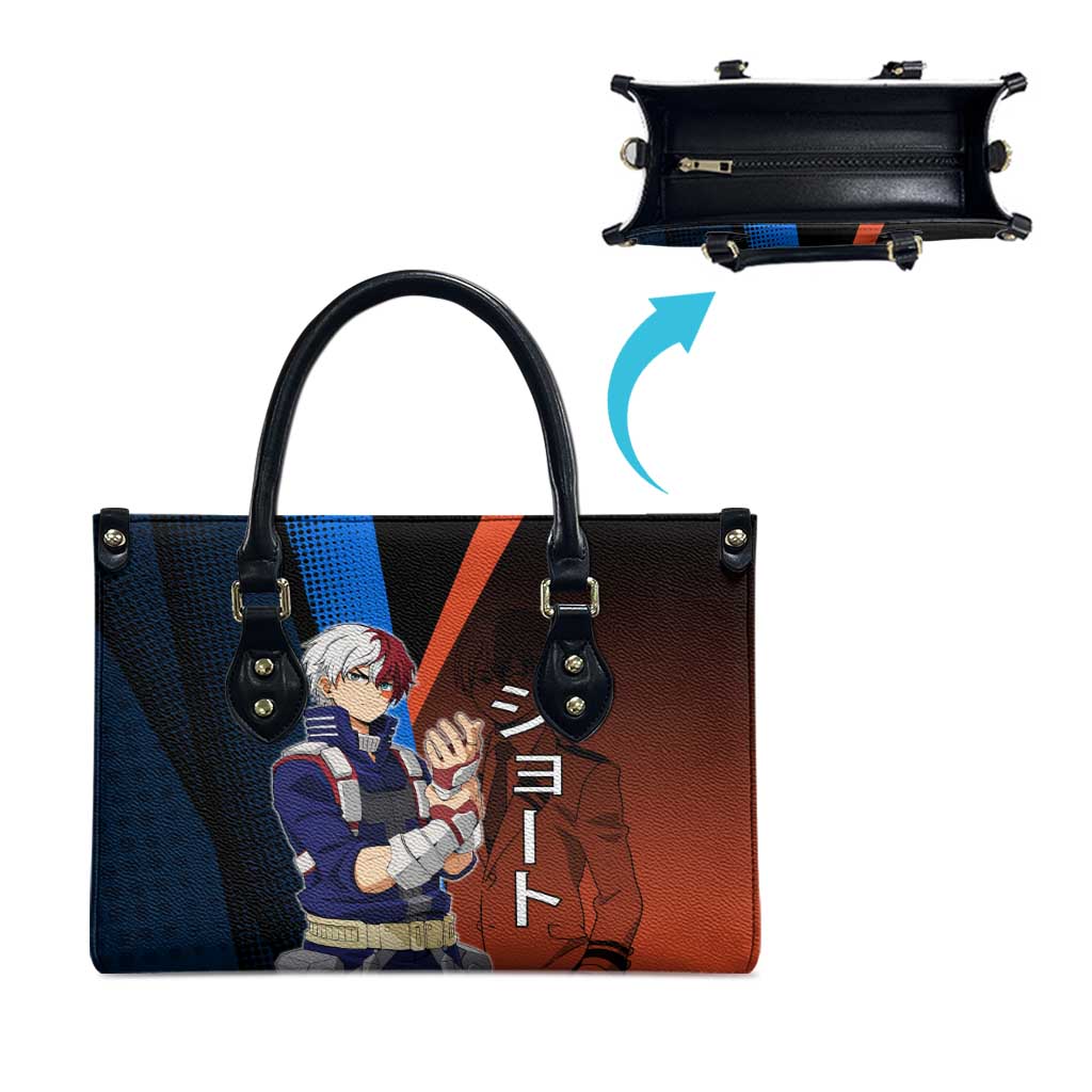 Shoto Todoroki Half-Cold Half-Hot Leather Bag Japanese Comic Book Style