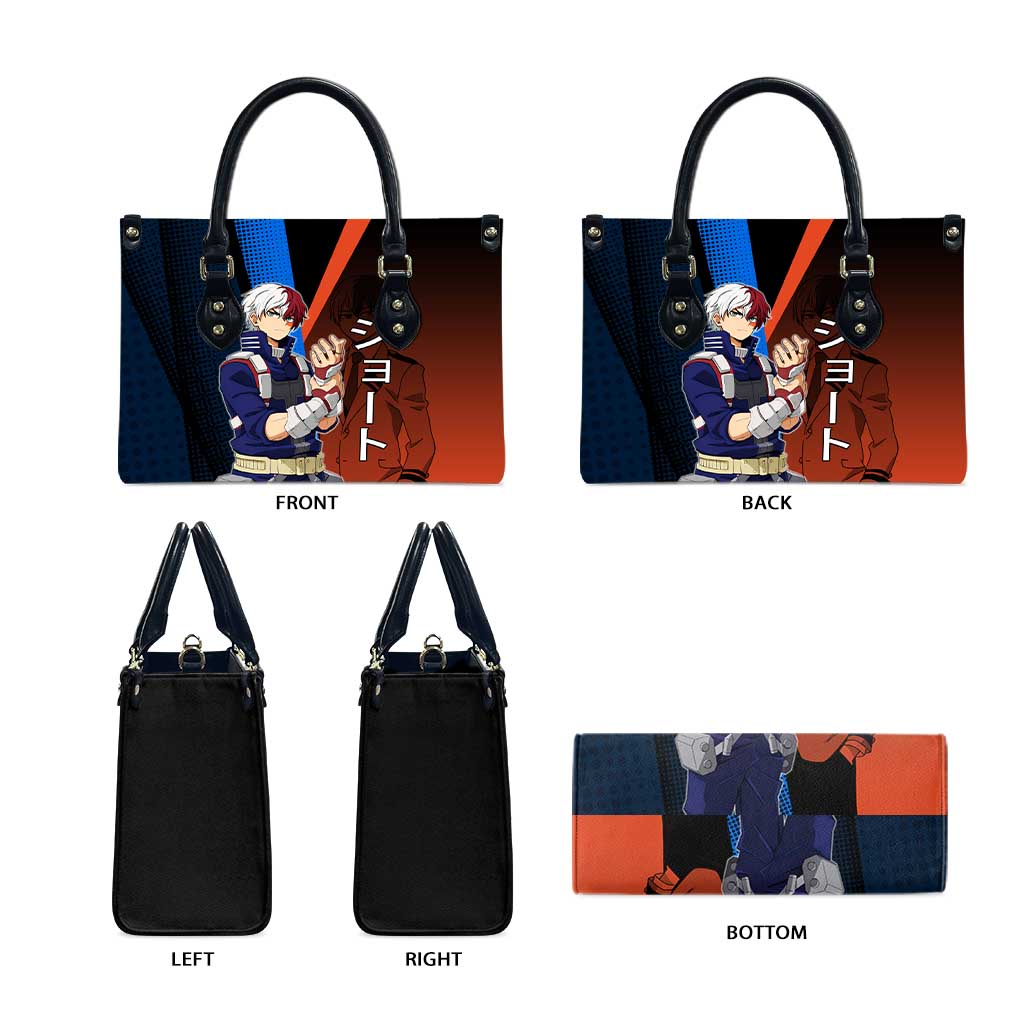 Shoto Todoroki Half-Cold Half-Hot Leather Bag Japanese Comic Book Style