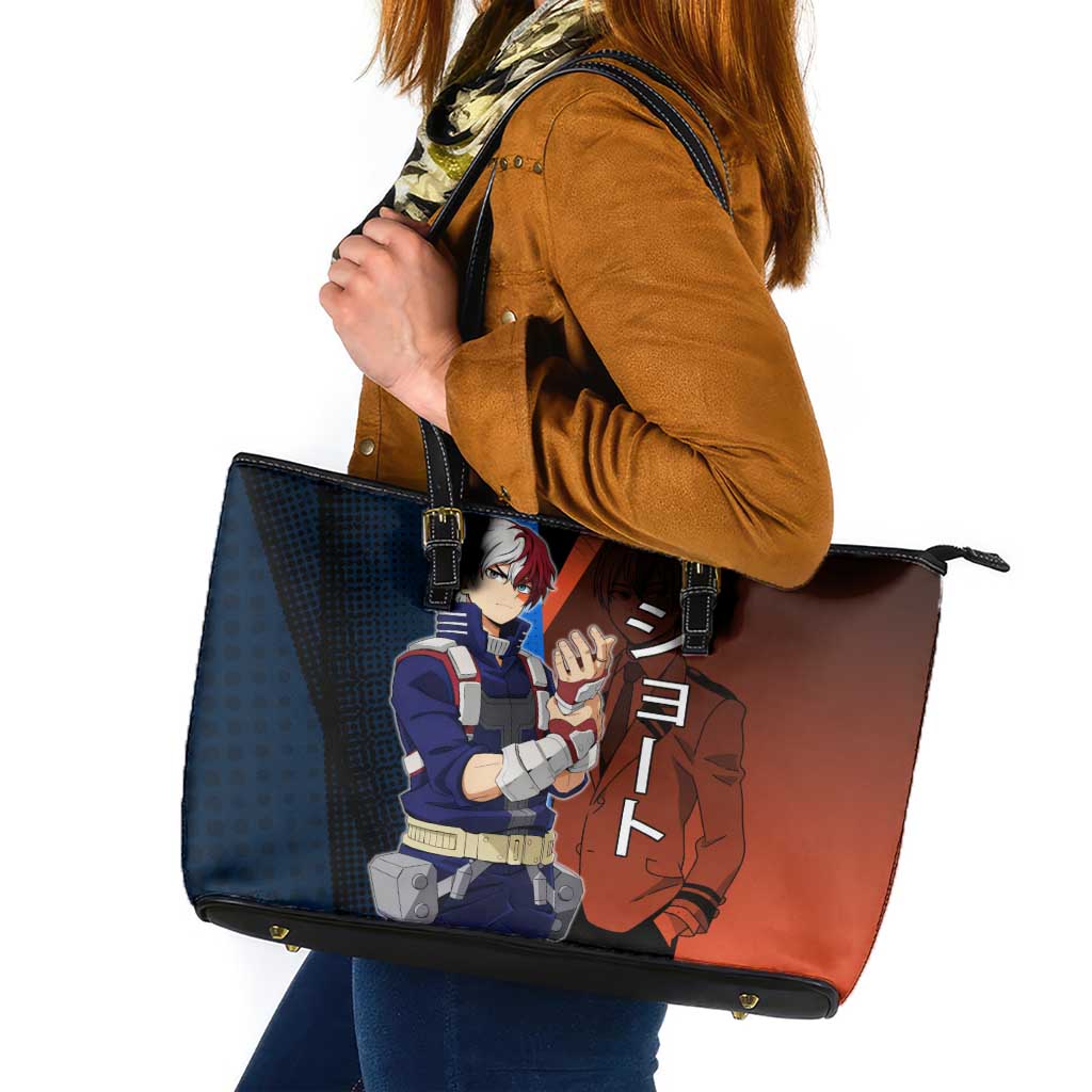 Shoto Todoroki Half-Cold Half-Hot Leather Tote Bag Japanese Comic Book Style