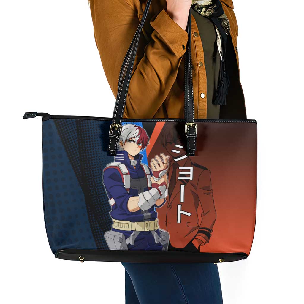Shoto Todoroki Half-Cold Half-Hot Leather Tote Bag Japanese Comic Book Style