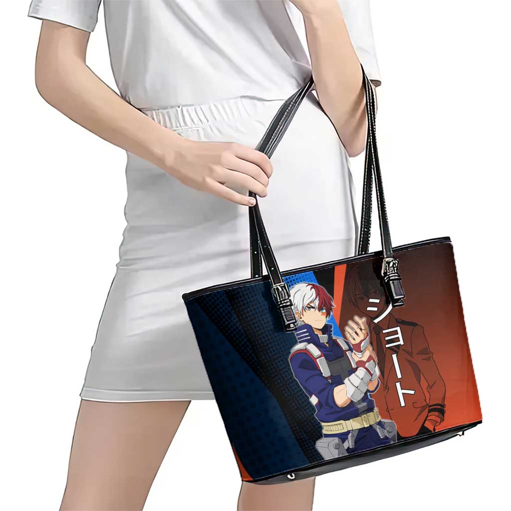 Shoto Todoroki Half-Cold Half-Hot Leather Tote Bag Japanese Comic Book Style