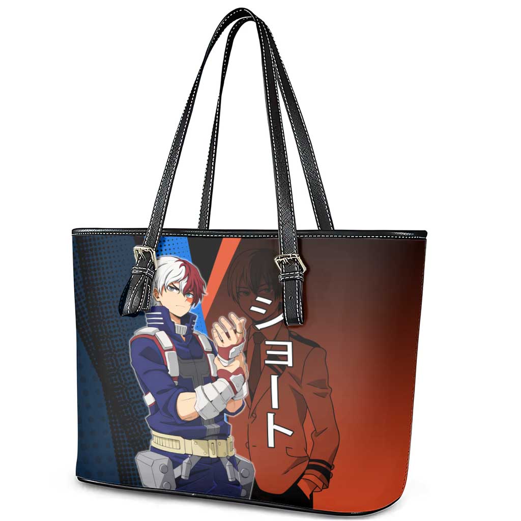 Shoto Todoroki Half-Cold Half-Hot Leather Tote Bag Japanese Comic Book Style
