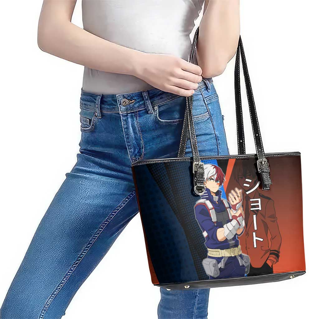 Shoto Todoroki Half-Cold Half-Hot Leather Tote Bag Japanese Comic Book Style