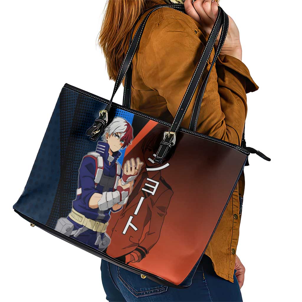 Shoto Todoroki Half-Cold Half-Hot Leather Tote Bag Japanese Comic Book Style