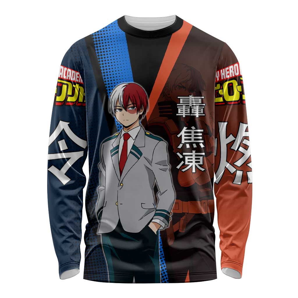 Shoto Todoroki Half-Cold Half-Hot Long Sleeve Shirt Japanese Comic Book Style