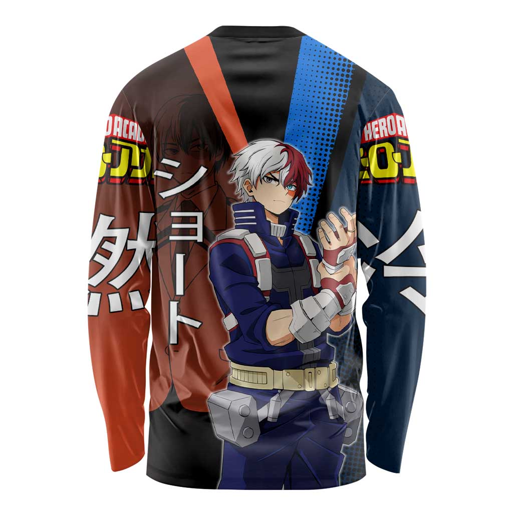 Shoto Todoroki Half-Cold Half-Hot Long Sleeve Shirt Japanese Comic Book Style