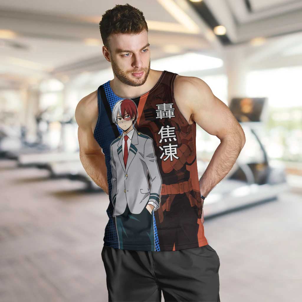 Shoto Todoroki Half-Cold Half-Hot Men Tank Top Japanese Comic Book Style