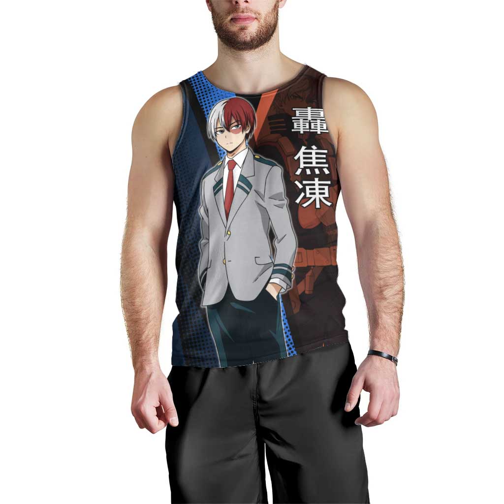 Shoto Todoroki Half-Cold Half-Hot Men Tank Top Japanese Comic Book Style