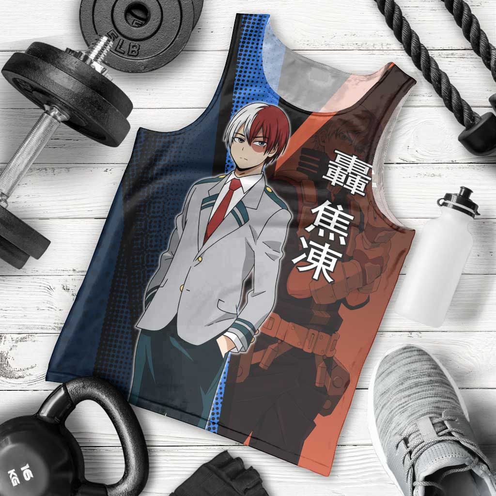 Shoto Todoroki Half-Cold Half-Hot Men Tank Top Japanese Comic Book Style