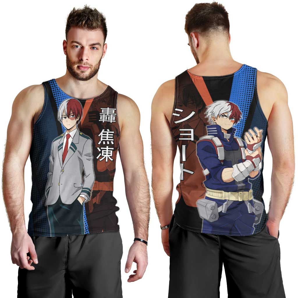 Shoto Todoroki Half-Cold Half-Hot Men Tank Top Japanese Comic Book Style