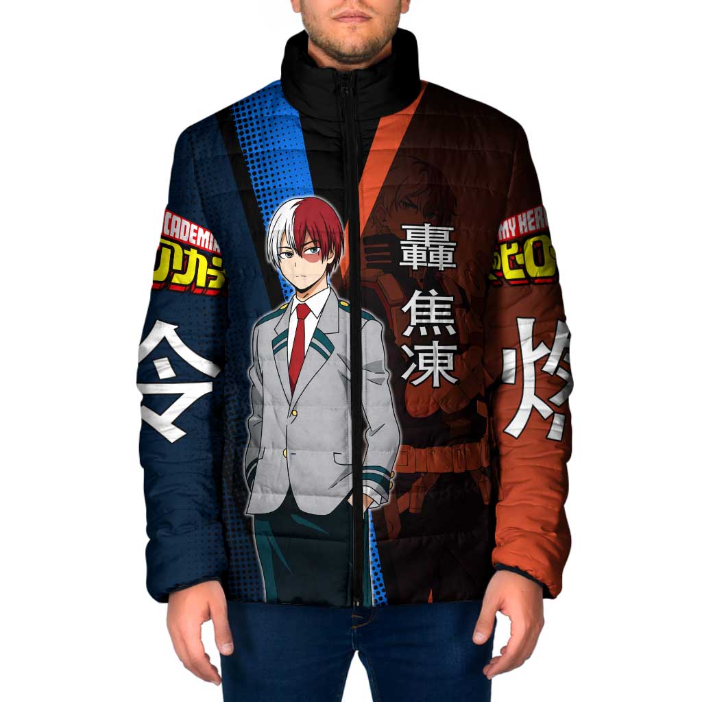 Shoto Todoroki Half-Cold Half-Hot Padded Jacket Japanese Comic Book Style