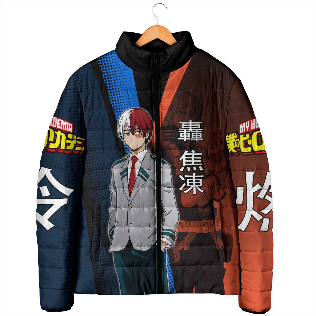 Shoto Todoroki Half-Cold Half-Hot Padded Jacket Japanese Comic Book Style