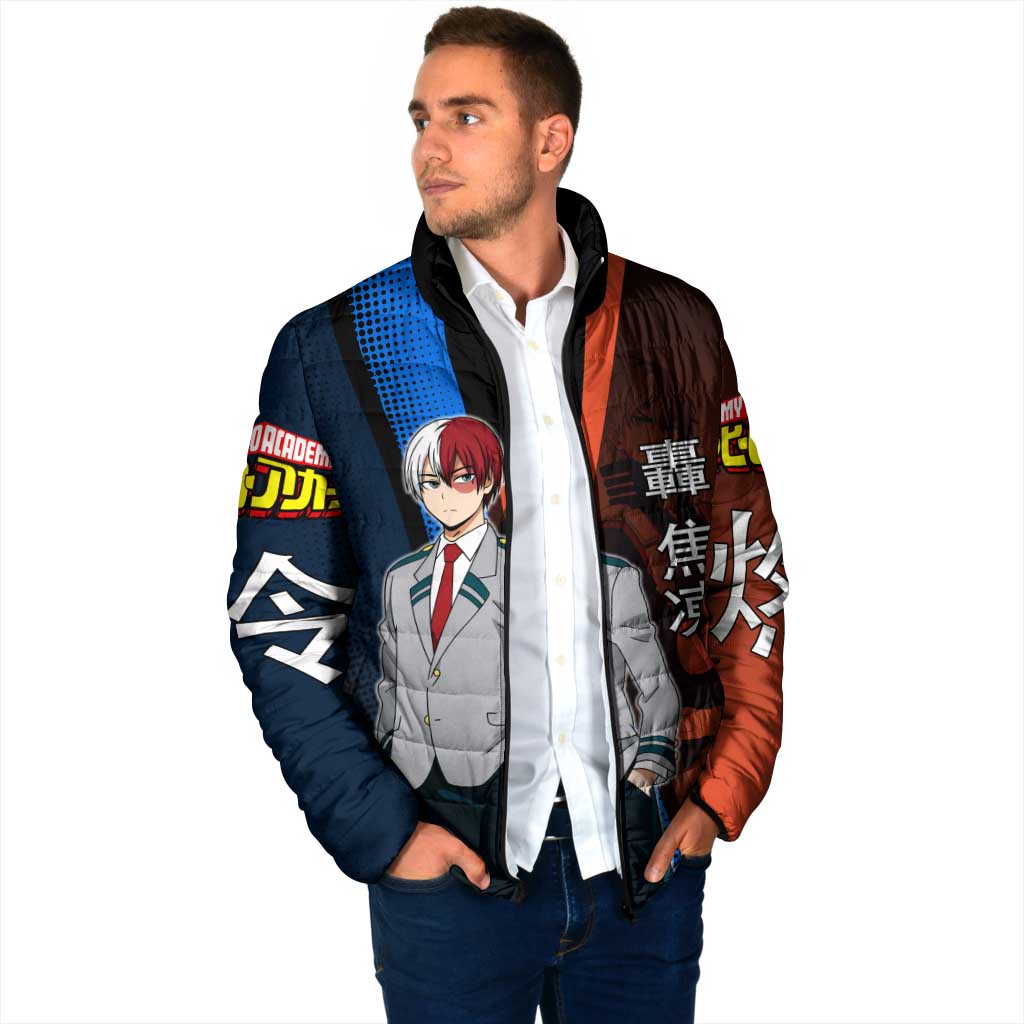 Shoto Todoroki Half-Cold Half-Hot Padded Jacket Japanese Comic Book Style