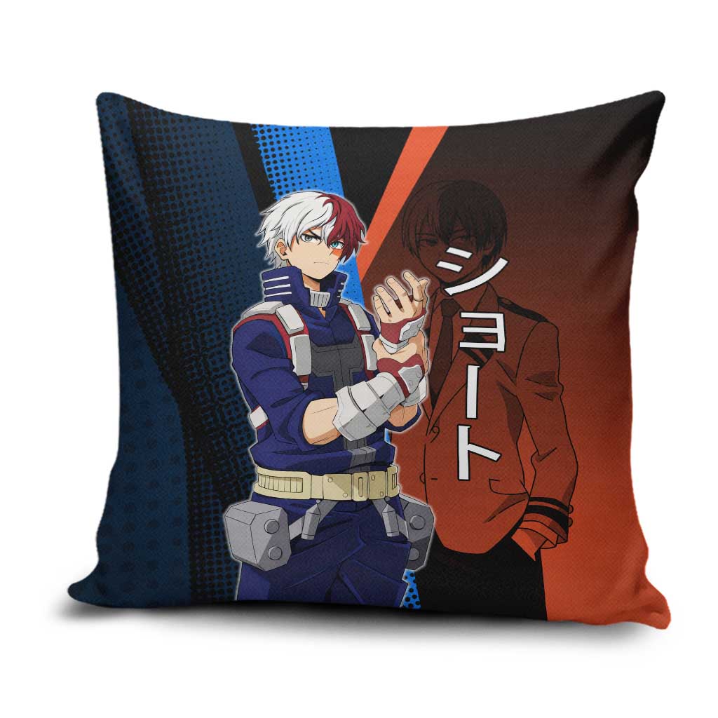 Shoto Todoroki Half-Cold Half-Hot Pillow Cover Japanese Comic Book Style