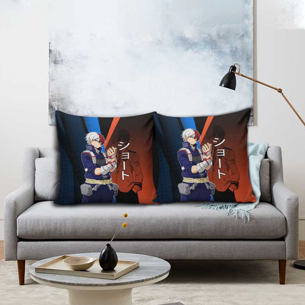 Shoto Todoroki Half-Cold Half-Hot Pillow Cover Japanese Comic Book Style