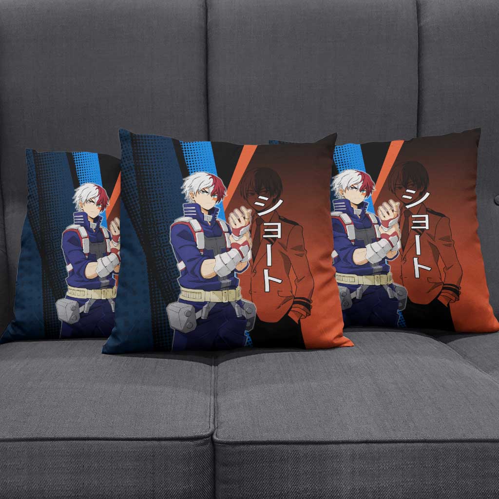 Shoto Todoroki Half-Cold Half-Hot Pillow Cover Japanese Comic Book Style