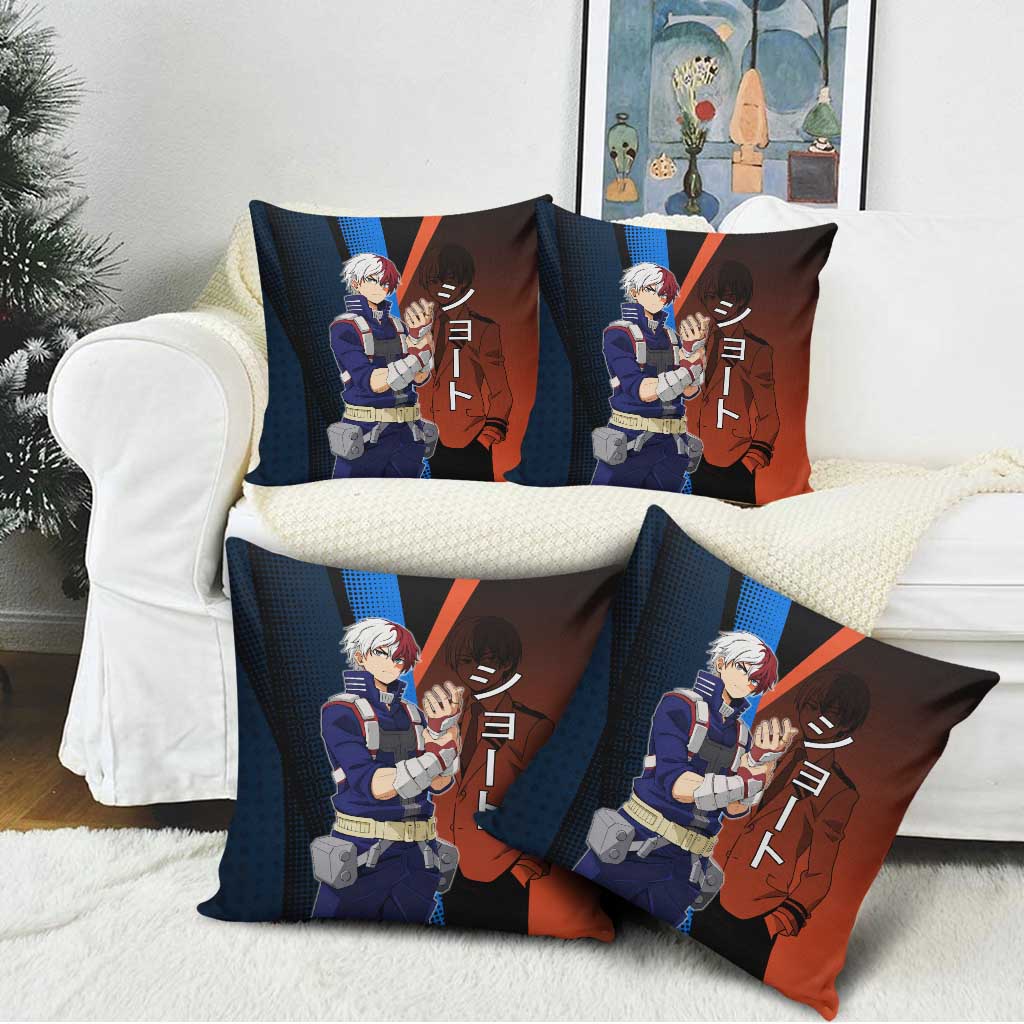 Shoto Todoroki Half-Cold Half-Hot Pillow Cover Japanese Comic Book Style