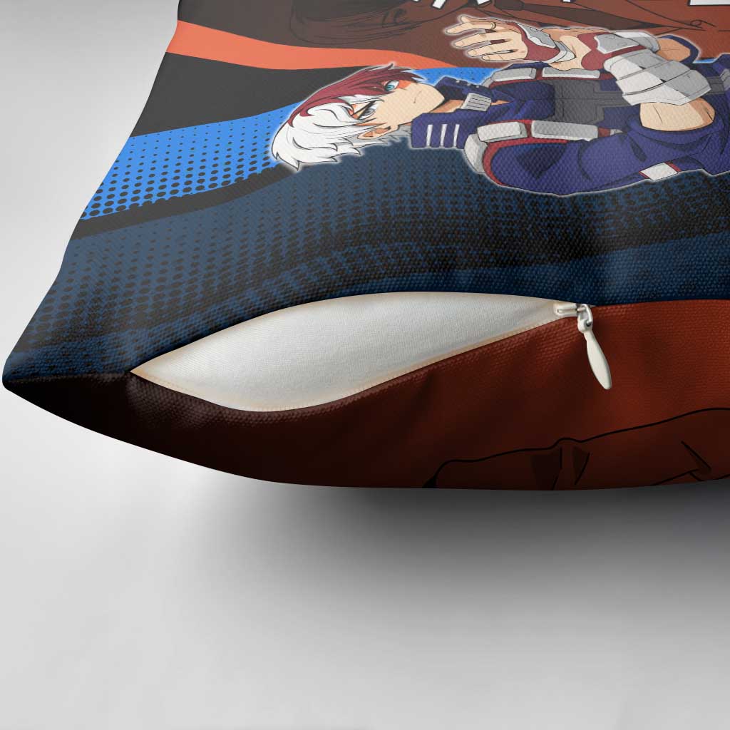 Shoto Todoroki Half-Cold Half-Hot Pillow Cover Japanese Comic Book Style