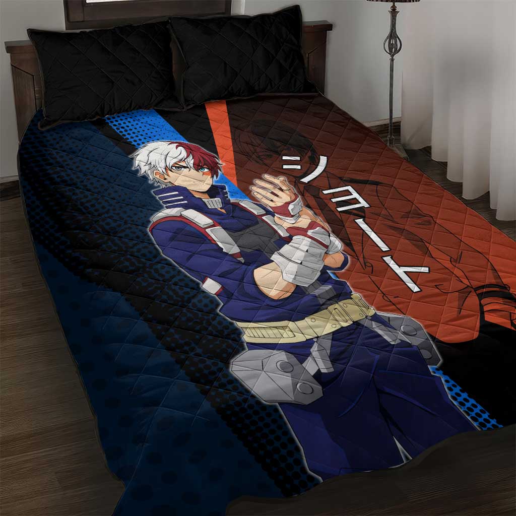 Shoto Todoroki Half-Cold Half-Hot Quilt Bed Set Japanese Comic Book Style