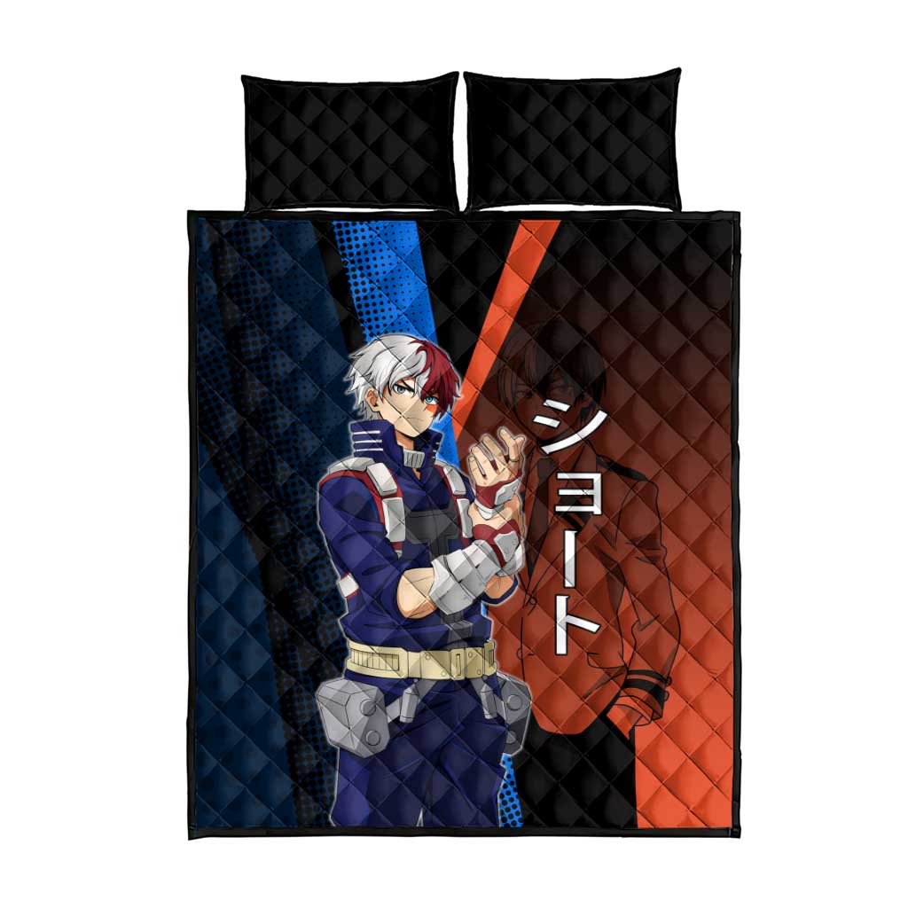 Shoto Todoroki Half-Cold Half-Hot Quilt Bed Set Japanese Comic Book Style
