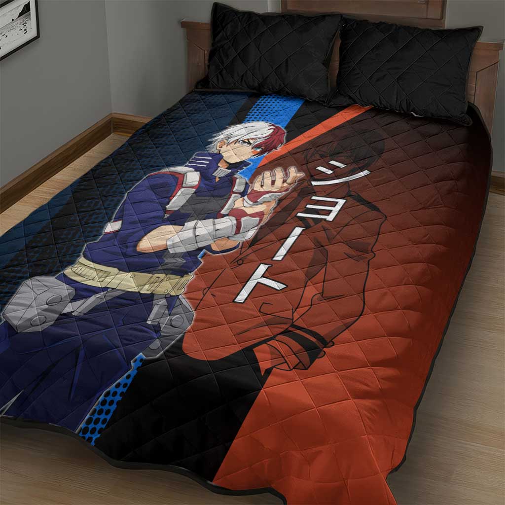 Shoto Todoroki Half-Cold Half-Hot Quilt Bed Set Japanese Comic Book Style