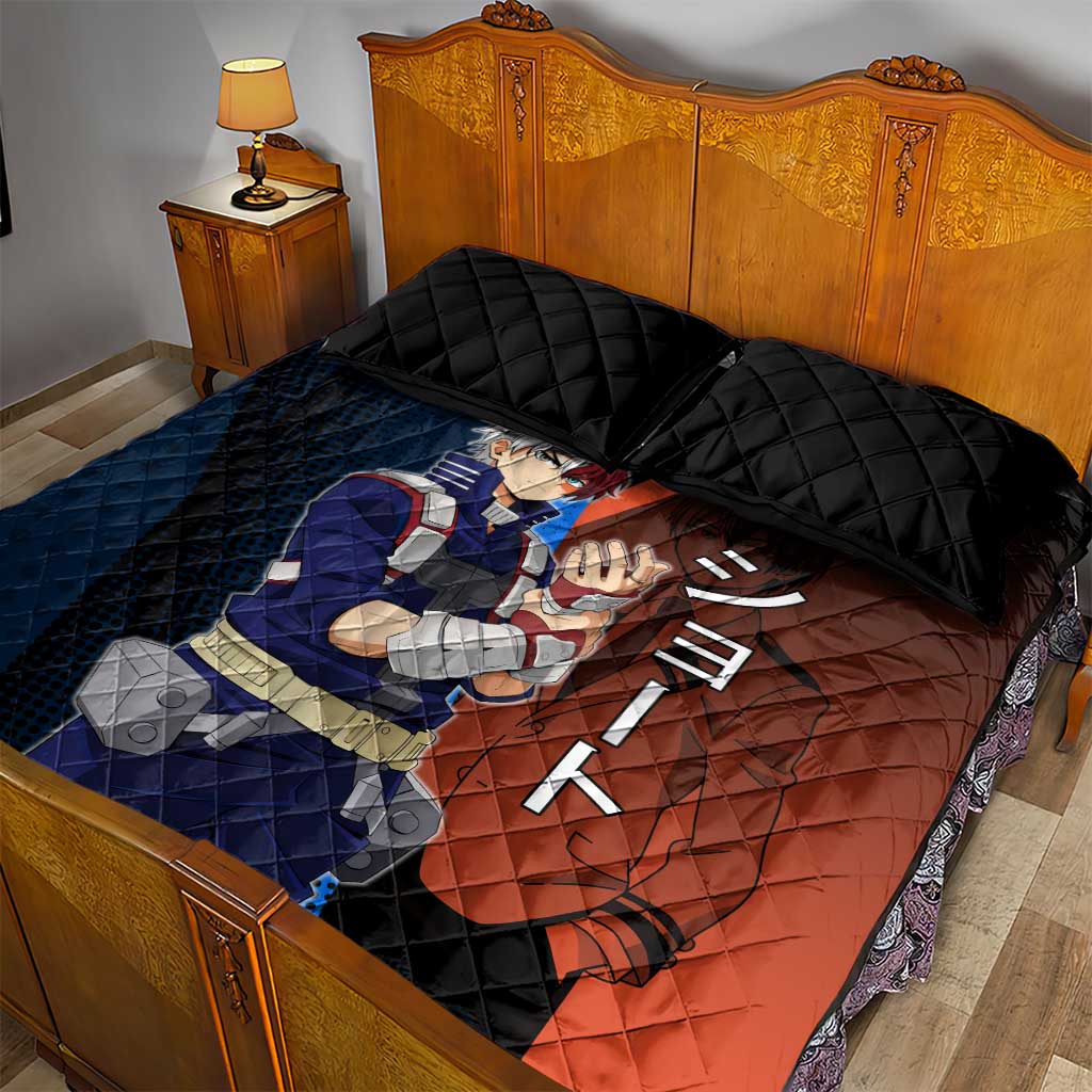 Shoto Todoroki Half-Cold Half-Hot Quilt Bed Set Japanese Comic Book Style