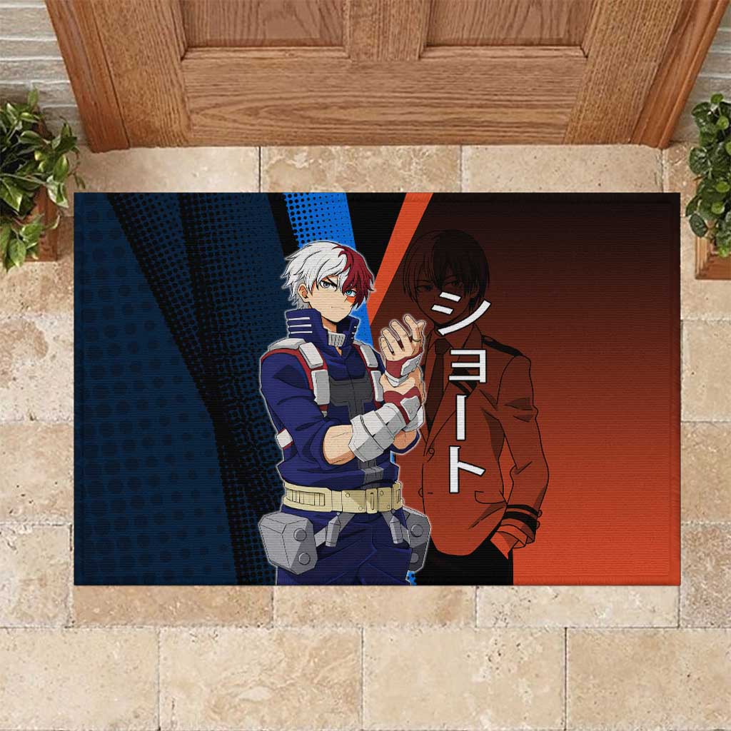 Shoto Todoroki Half-Cold Half-Hot Rubber Doormat Japanese Comic Book Style