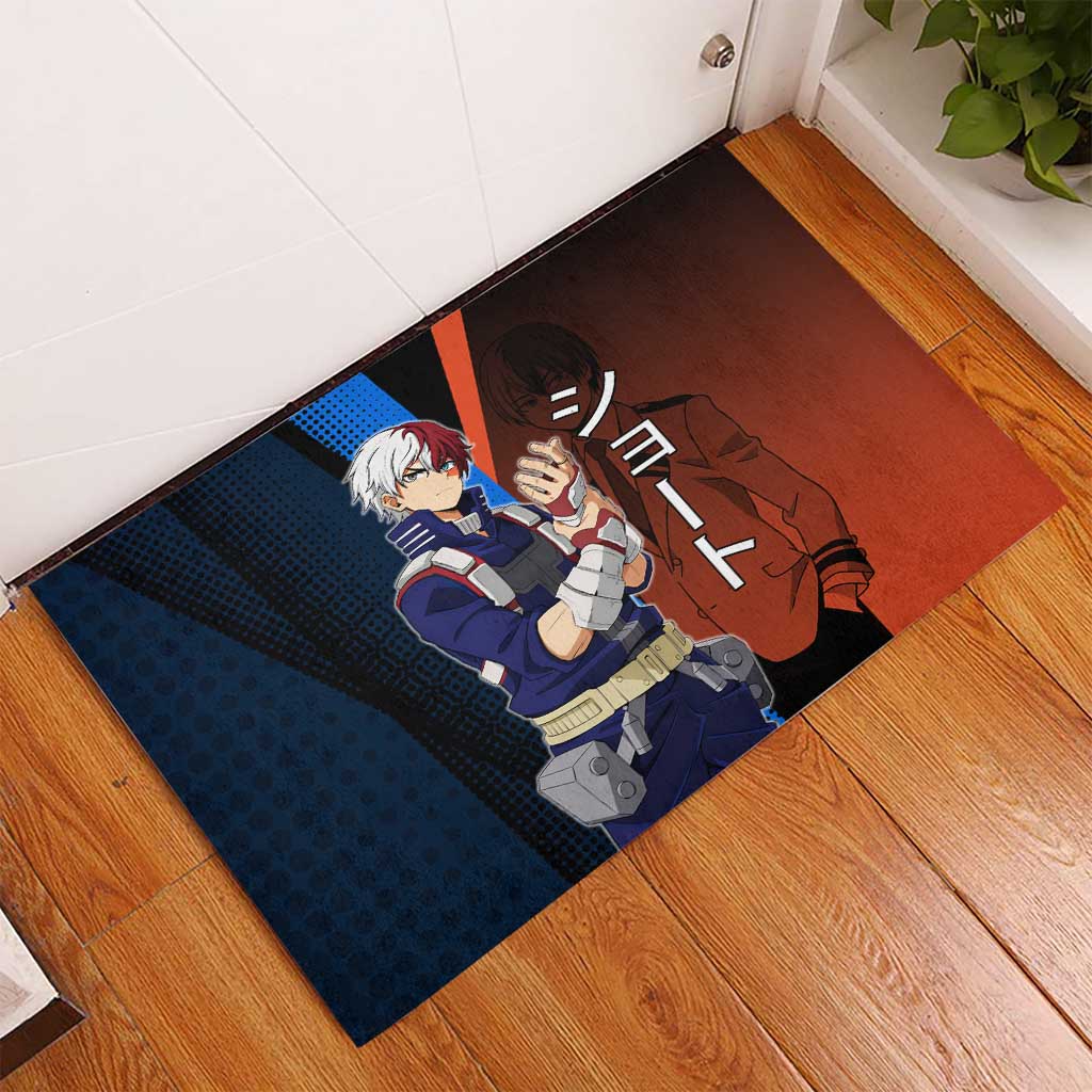 Shoto Todoroki Half-Cold Half-Hot Rubber Doormat Japanese Comic Book Style