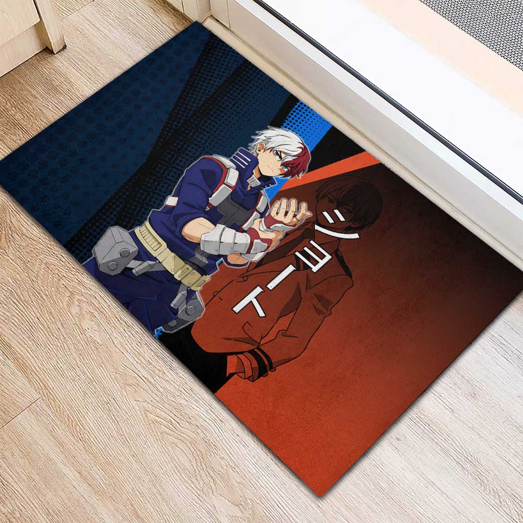Shoto Todoroki Half-Cold Half-Hot Rubber Doormat Japanese Comic Book Style