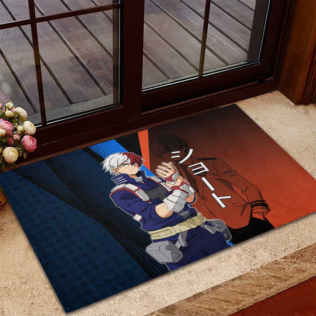 Shoto Todoroki Half-Cold Half-Hot Rubber Doormat Japanese Comic Book Style