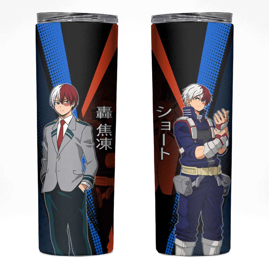 Shoto Todoroki Half-Cold Half-Hot Skinny Tumbler Japanese Comic Book Style