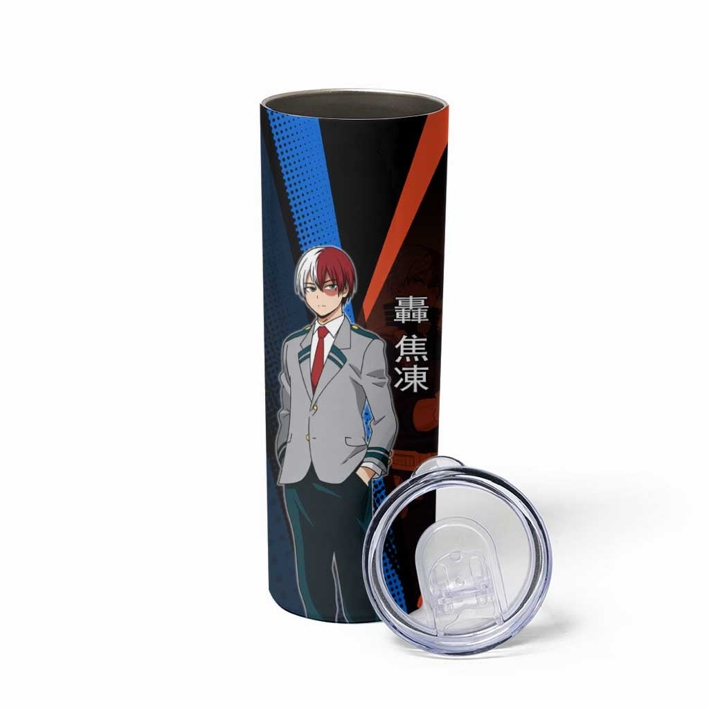Shoto Todoroki Half-Cold Half-Hot Skinny Tumbler Japanese Comic Book Style