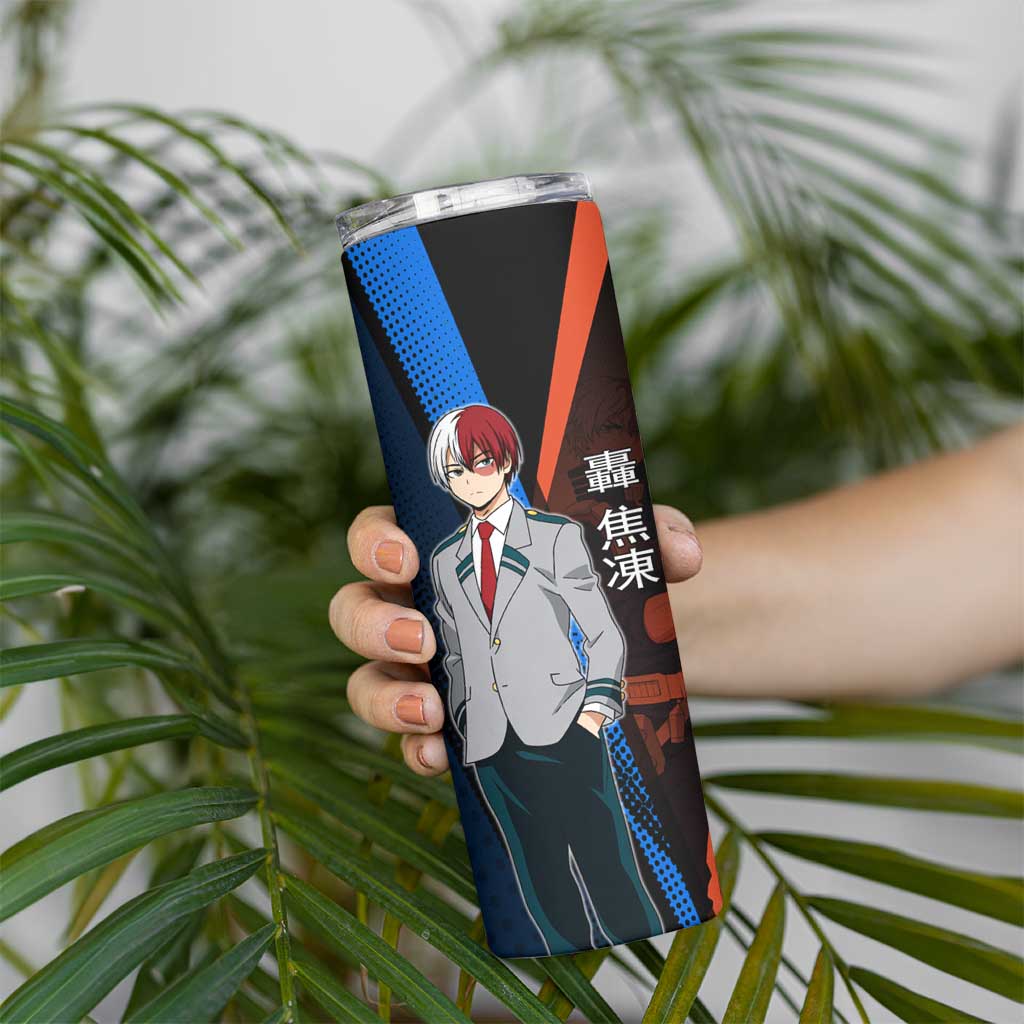 Shoto Todoroki Half-Cold Half-Hot Skinny Tumbler Japanese Comic Book Style