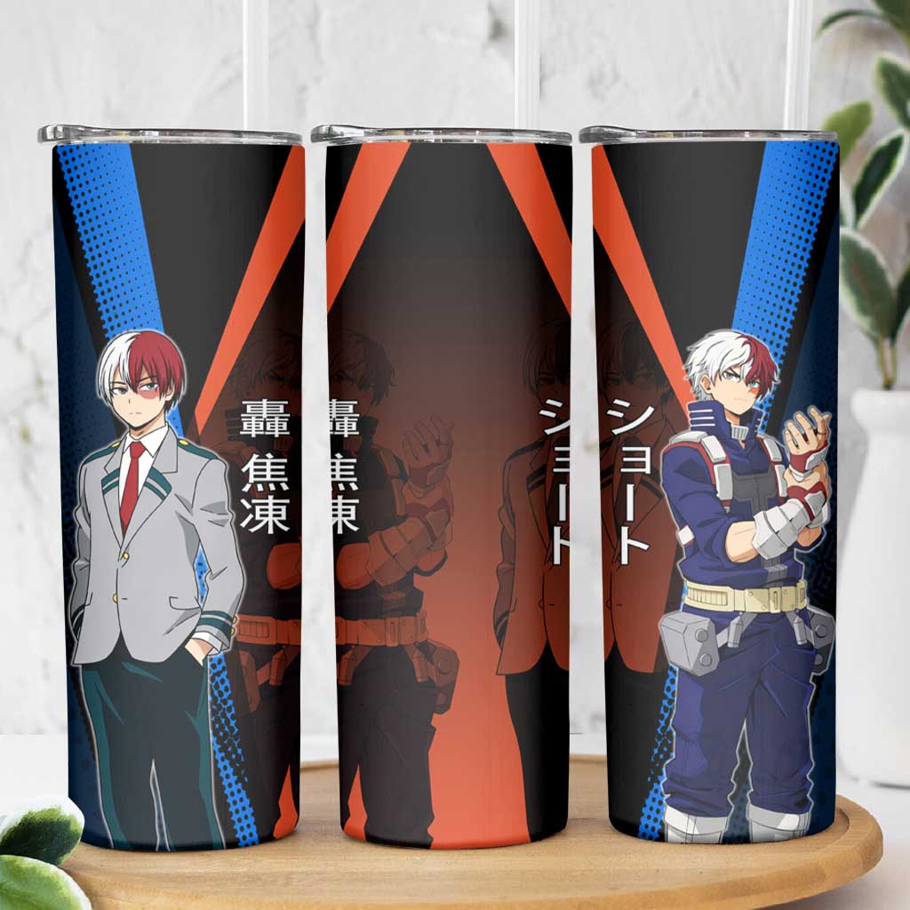 Shoto Todoroki Half-Cold Half-Hot Skinny Tumbler Japanese Comic Book Style