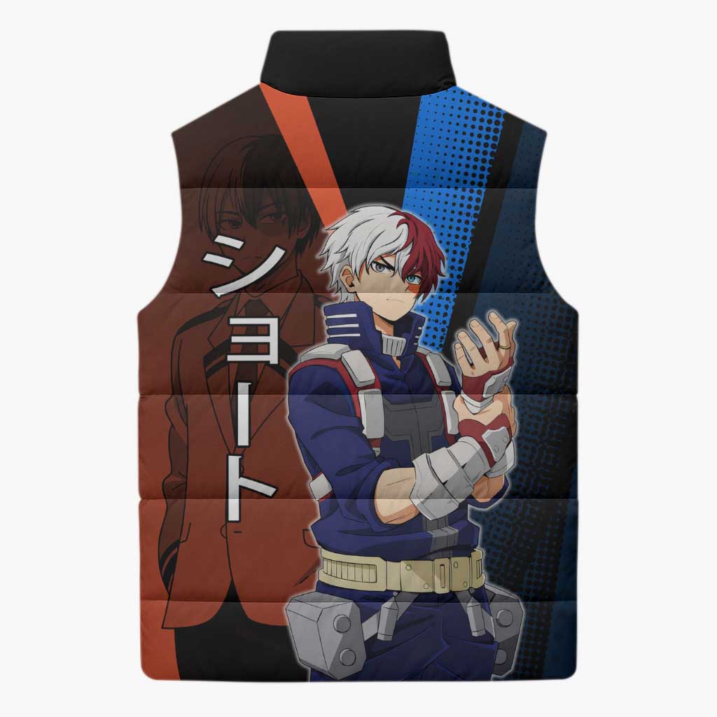 Shoto Todoroki Half-Cold Half-Hot Sleeveless Puffer Jacket Japanese Comic Book Style